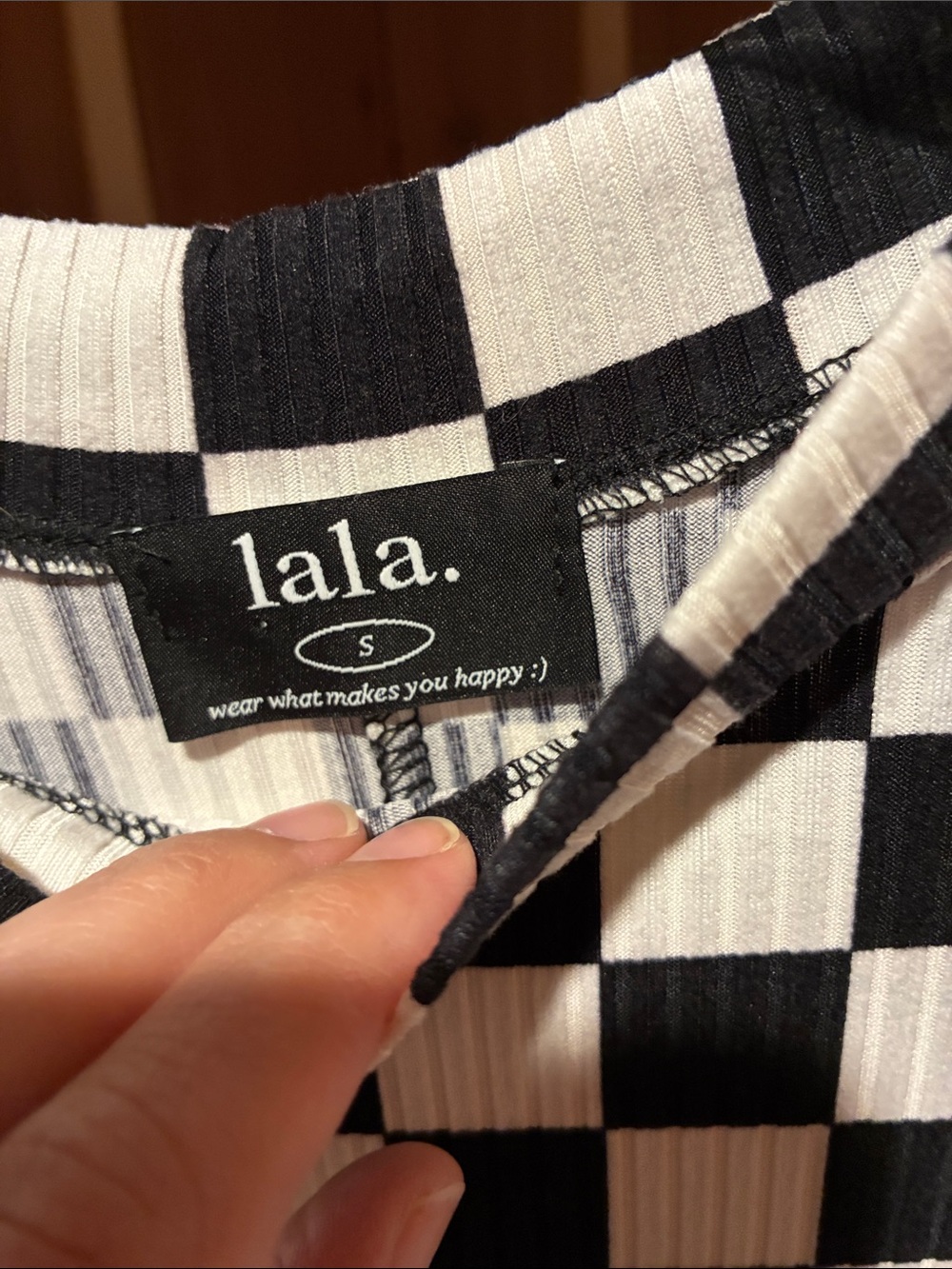 Dressed in Lala black and white checkered set size S - Picture 5 of 5